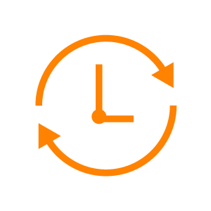Sustainability Icon: depicts a clock